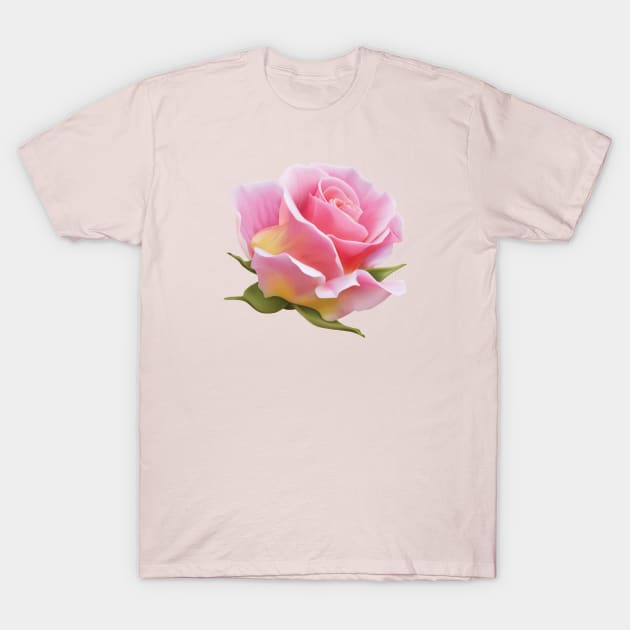 Pink Rose T-Shirt by Madelyn_Frere